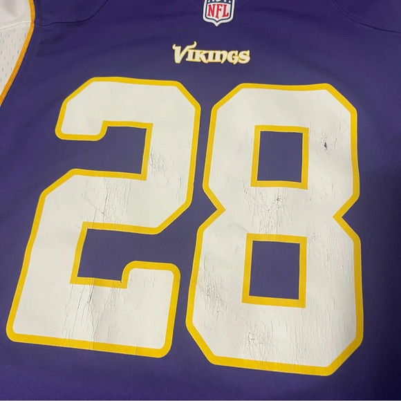 Adrian Peterson #28 Minnesota Vikings Jersey Nike On Field Purple Large NFL - Picture 2 of 9
